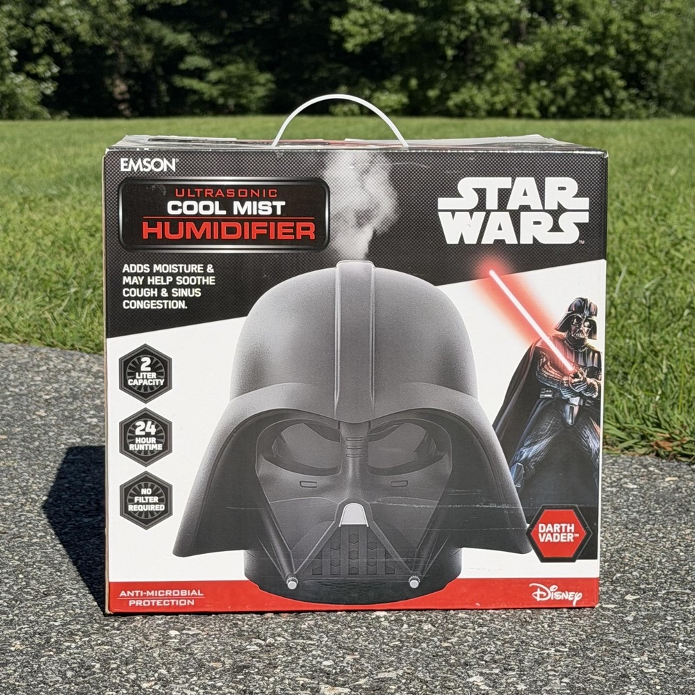 Star Wars Darth Vader Ultrasonic Cool Mist Humidifier Emson Black Tabletop